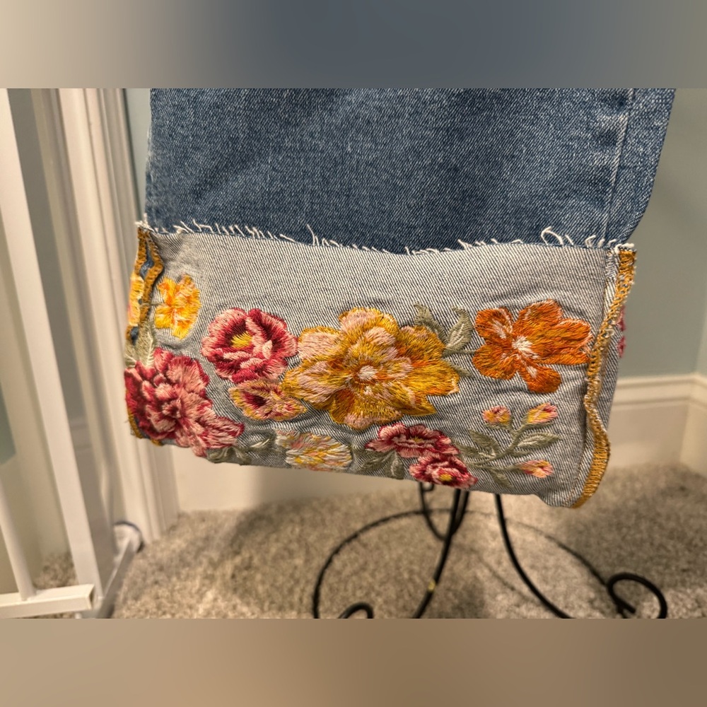 New Driftwood Jeans Women’s Sz 20 Collette Embroidered straight leg cropped - Picture 7 of 14